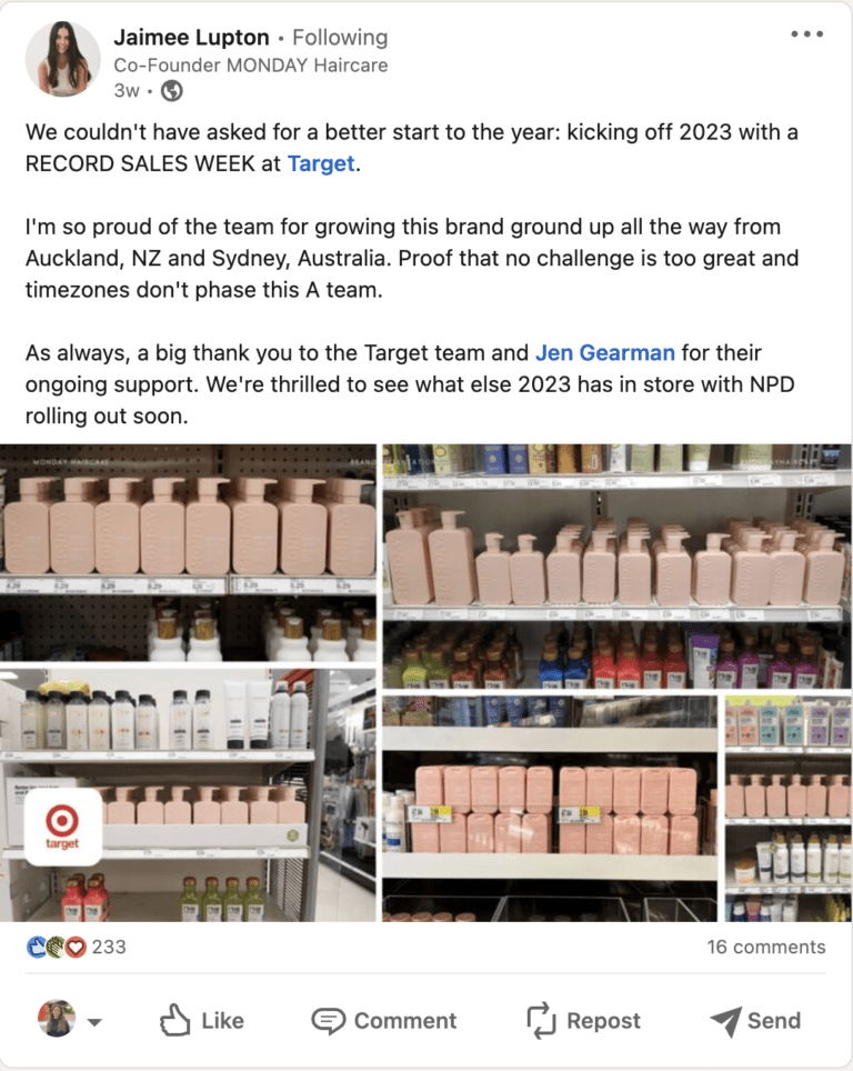 use linkedin monday haircare